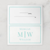 Eenvoudig Paar Bruiloft 2 Initiaal Naam VS DIY Kle Plaatskaartje (Buitenkant ongevouwen)