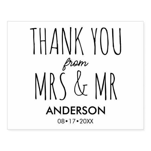 Eenvoudig paar dank je tas rubberstempel (Afrduk)