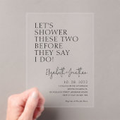 Eenvoudig paar douche voordat ze zeggen dat ik bru acryl uitnodigingen (Insitu (Draagbaar))