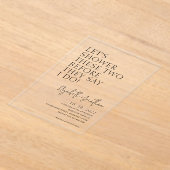 Eenvoudig paar douche voordat ze zeggen dat ik bru acryl uitnodigingen (Laagn)