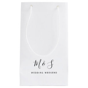 Eenvoudig paar Initialen bruiloft Weekend Dank je Klein Cadeauzakje