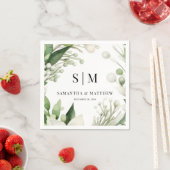 Eenvoudig paar Initialen kerstvakantie bruiloft Servet (Insitu)