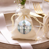 Eenvoudig paar Monogram Initialen Fotobruiloft Ronde Sticker