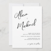 Eenvoudig paar namen script QR CODE bruiloft Kaart (Voorkant)