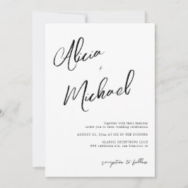 Eenvoudig paar namen script QR CODE bruiloft Kaart