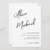 Eenvoudig paar namen script QR CODE bruiloft Kaart (Voorkant / Achterkant)