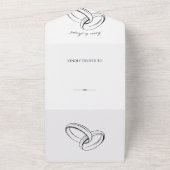 Eenvoudig paar trouwring all in one uitnodiging (Buitenkant)