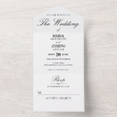 Eenvoudig paar trouwring all in one uitnodiging (Binnen)