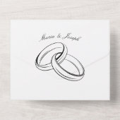 Eenvoudig paar trouwring all in one uitnodiging (Achterkant)