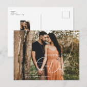 Eenvoudig paar twee foto legant sparen de Datum Briefkaart (Voorkant / Achterkant)