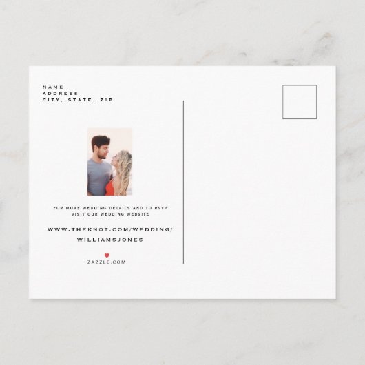 Eenvoudig paar twee foto's zwart bespaart de datum aankondigingskaart (Achterkant)