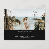 Eenvoudig paar twee foto's zwart bespaart de datum aankondigingskaart (Voorkant)