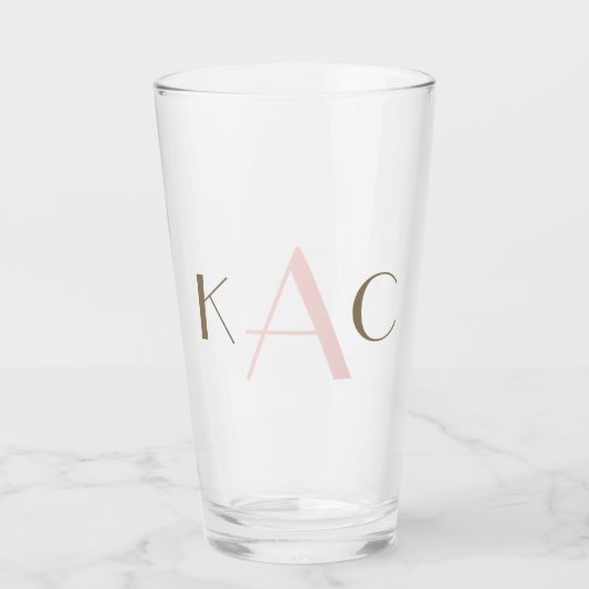 Eenvoudig paar voor- en achternamen Initialen brui Glas (Voorkant)