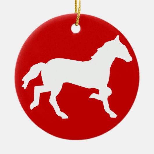 eenvoudig paard keramisch ornament (Voorkant)