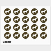 eenvoudig paard ronde sticker (Vel)