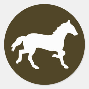 eenvoudig paard ronde sticker
