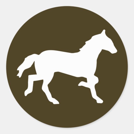 eenvoudig paard ronde sticker (Voorkant)