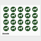 eenvoudig paard ronde sticker (Vel)