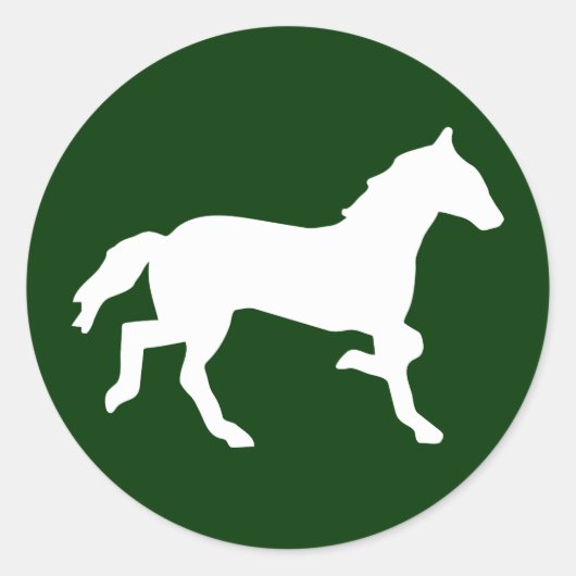 eenvoudig paard ronde sticker (Voorkant)