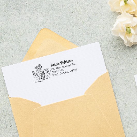 Eenvoudig paardenretouradres rubberstempel