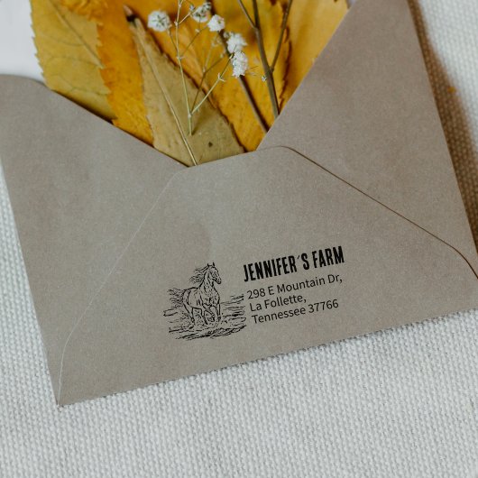 Eenvoudig paardenretouradres rubberstempel