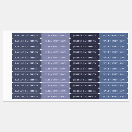 Eenvoudig Paars blauw, voeg Jouw naam school toe Labels (Vel)