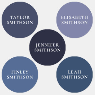 Eenvoudig Paars blauw, voeg Jouw naam school toe Labels