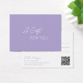 Eenvoudig Paars Elegant modern Cadeaucertificaat Visitekaartje (Bureau)