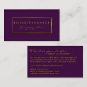 Eenvoudig Paars- en Gold-oliesffect Visitekaartje (Voorkant / Achterkant)