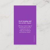 Eenvoudig paars- en witcirkelfinancieel visitekaar visitekaartje (Achterkant)