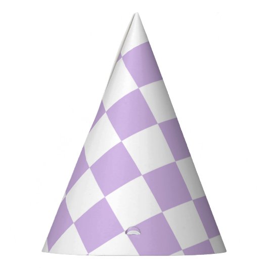 Eenvoudig Paars gecheckt pasta Lila en wit Feesthoedjes (Links)