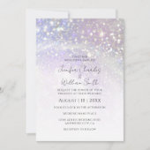 Eenvoudig Paars Glitter Modern Elegant Weddenschap Kaart (Voorkant)
