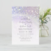 Eenvoudig Paars Glitter Modern Elegant Weddenschap Kaart (Staand voorkant)