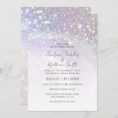 Eenvoudig Paars Glitter Modern Elegant Weddenschap Kaart (Voorkant / Achterkant)