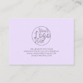Eenvoudig Paars handgeschreven hart Klant Hartelij Visitekaartje (Achterkant)