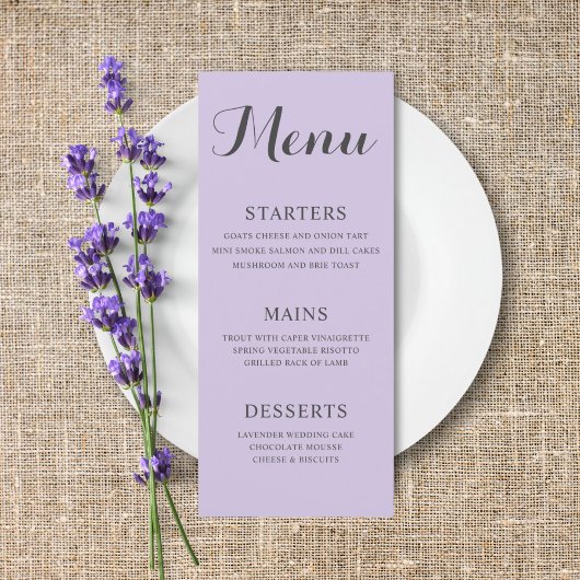 Eenvoudig Paars huwelijk Menu