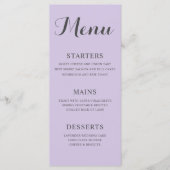 Eenvoudig Paars huwelijk Menu (Voorkant)