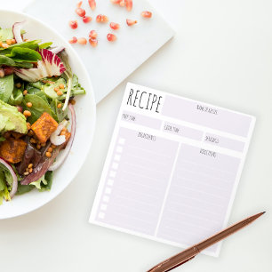 Eenvoudig Paars lavender blanco blad culinair rece Notitieblok