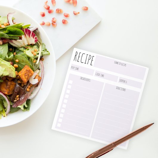 Eenvoudig Paars lavender blanco blad culinair rece Notitieblok