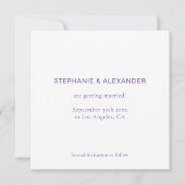 Eenvoudig Paars-lijngrens bruiloft Save The Date (Achterkant)