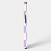 Eenvoudig Paars Lila geborgd monogram iPhone Hoesje (Linkerkant)