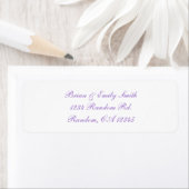 Eenvoudig paars manuscript witte douanelabels etiket (Insitu)