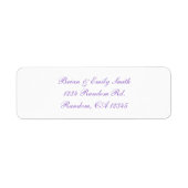 Eenvoudig paars manuscript witte douanelabels etiket (Voorkant)