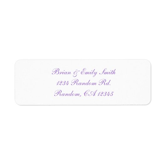 Eenvoudig paars manuscript witte douanelabels etiket (Voorkant)