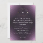 Eenvoudig Paars modern Monogram Script Gold Kaart (Voorkant)