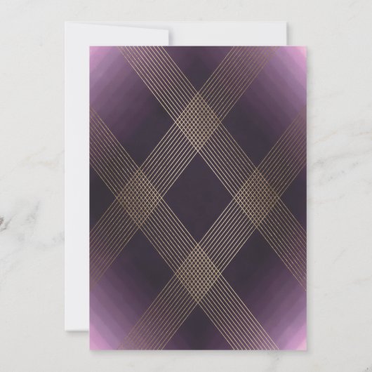 Eenvoudig Paars modern Monogram Script Gold Kaart (Achterkant)