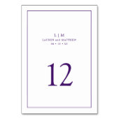 Eenvoudig Paars Monogram Elegante Trouwdag Kaart (Achterkant)