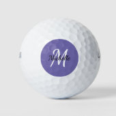 Eenvoudig Paars Monogram Golfballen (Voorkant)