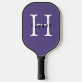 Eenvoudig Paars monogram naam + Initiaal Pickleball Paddle (Voorkant)