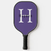 Eenvoudig Paars monogram naam + Initiaal Pickleball Paddle (Achterkant)